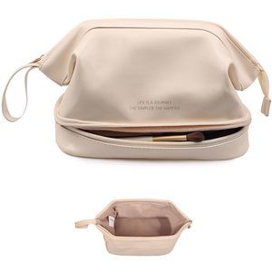 Large Makeup Bag For Women,travel Makeup Organizer With Brush Holder, Dopp Kit🧐